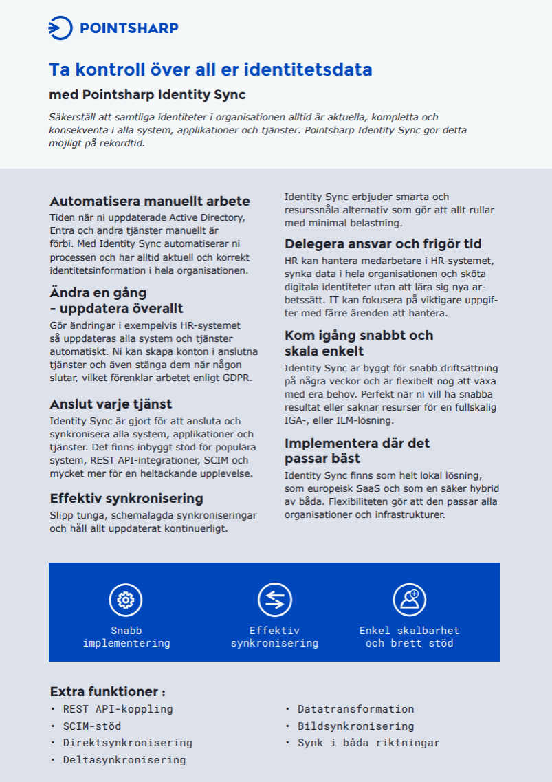 Identity Sync One Pager