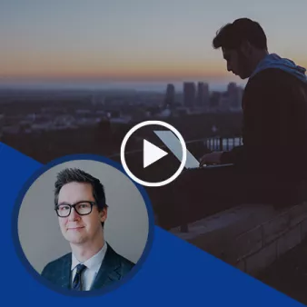 Webinar promo image with speaker